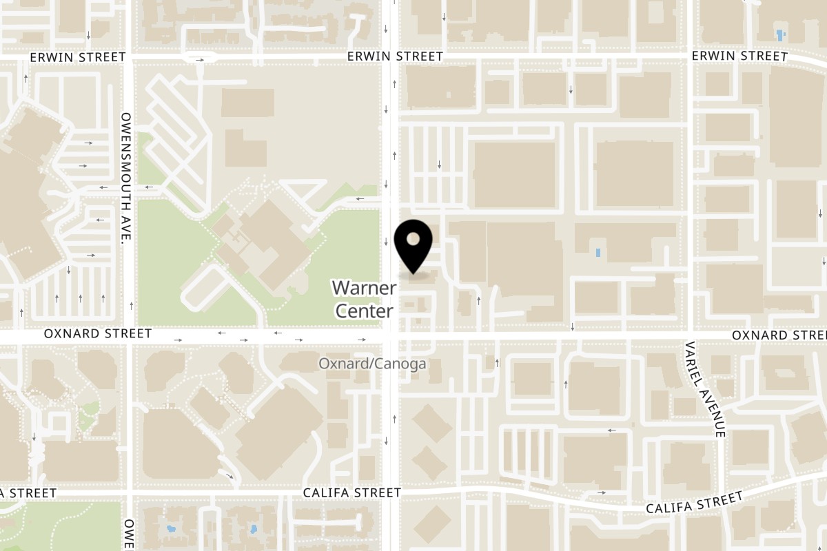 Map showing the location of Tomoya Sushi & Izakaya on 6020 Canoga Ave #100 in Woodland Hills